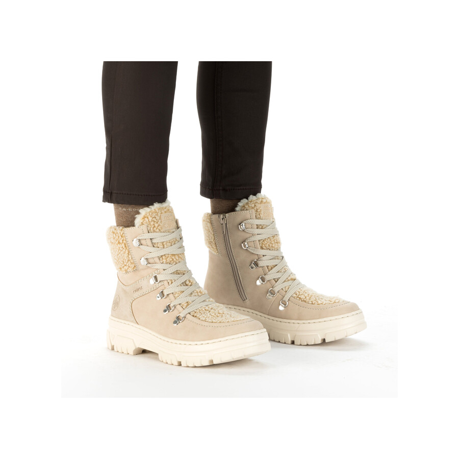stivali beige con cerniera per donna rieker z7430-62