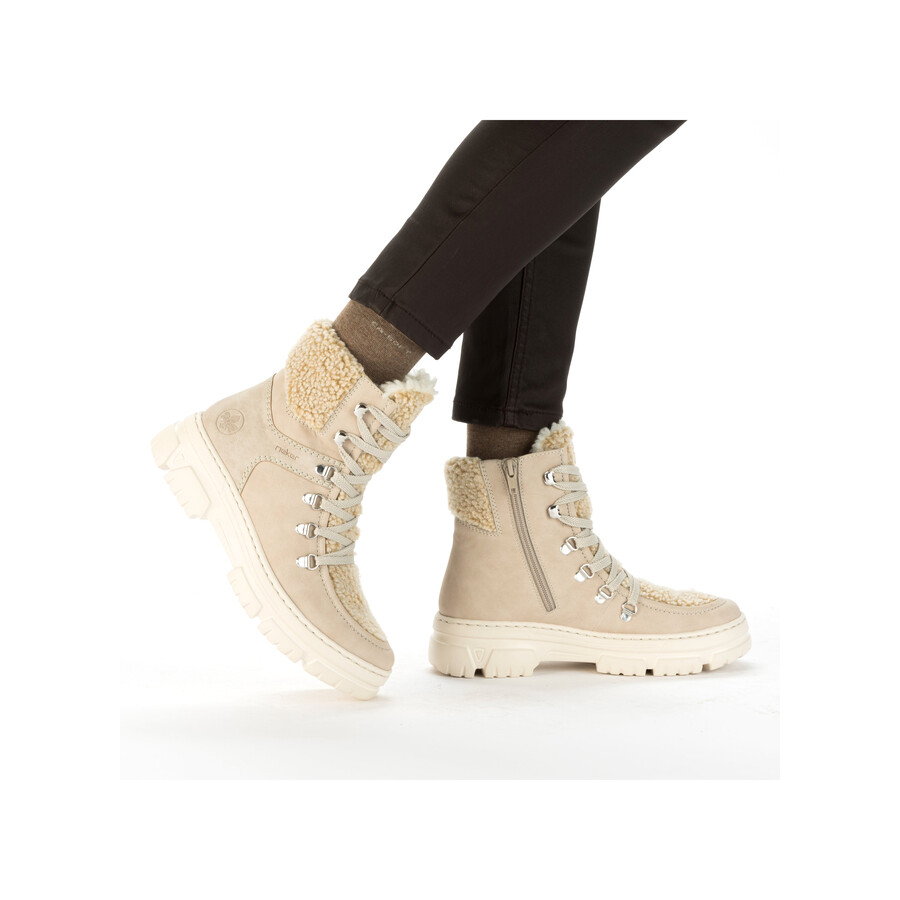 stivali beige con cerniera per donna rieker z7430-62
