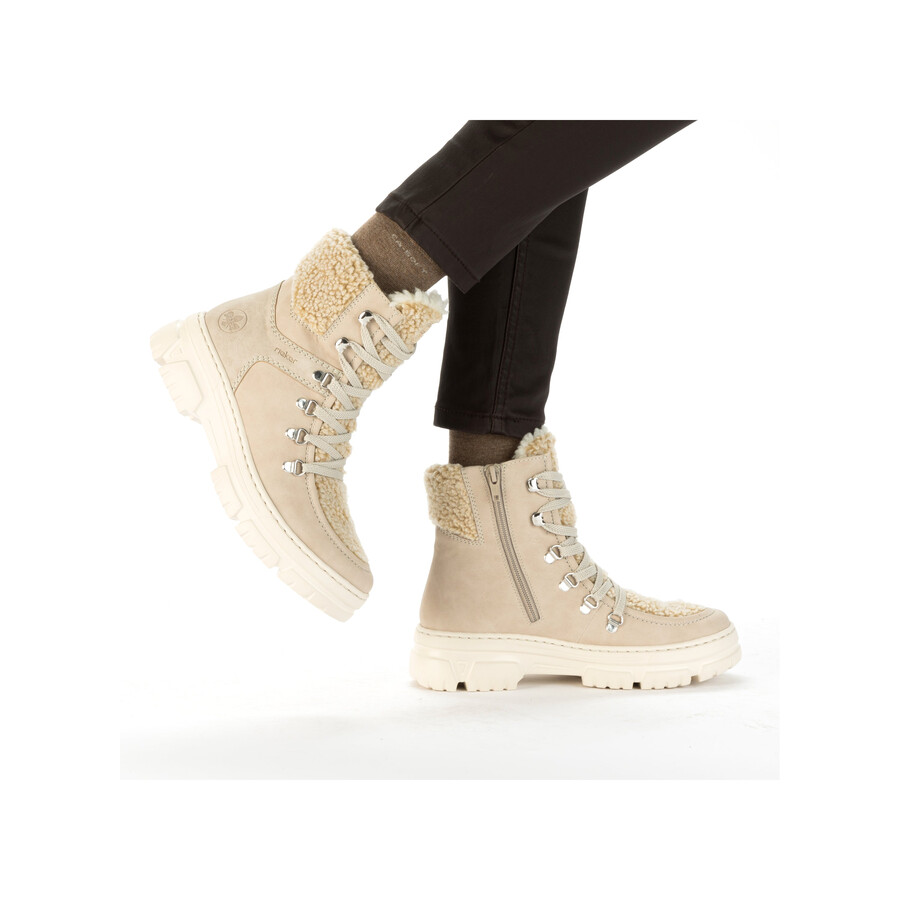 stivali beige con cerniera per donna rieker z7430-62