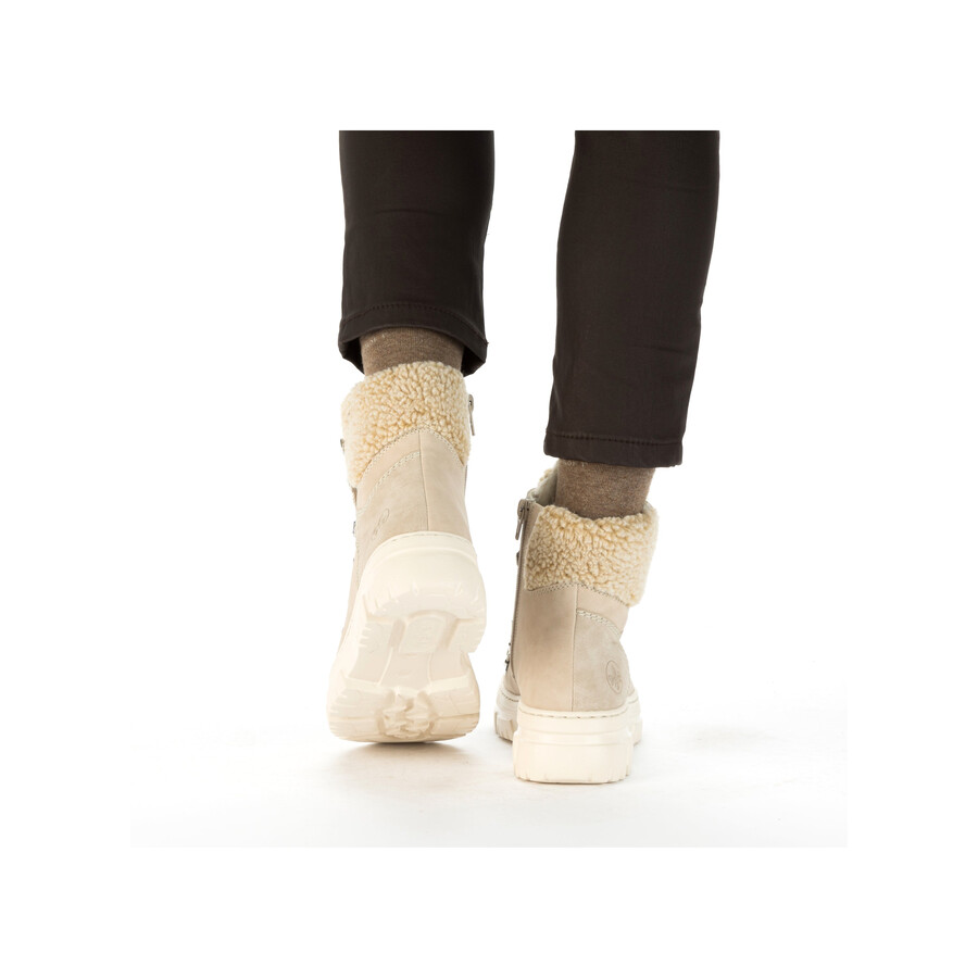 stivali beige con cerniera per donna rieker z7430-62