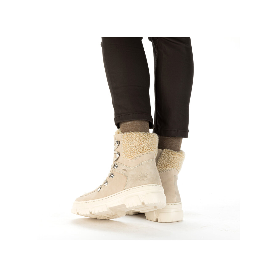 stivali beige con cerniera per donna rieker z7430-62