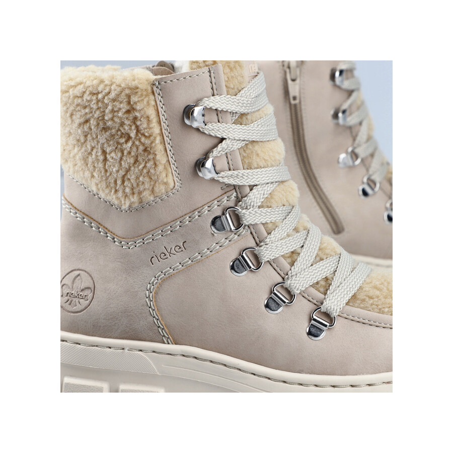 stivali beige con cerniera per donna rieker z7430-62