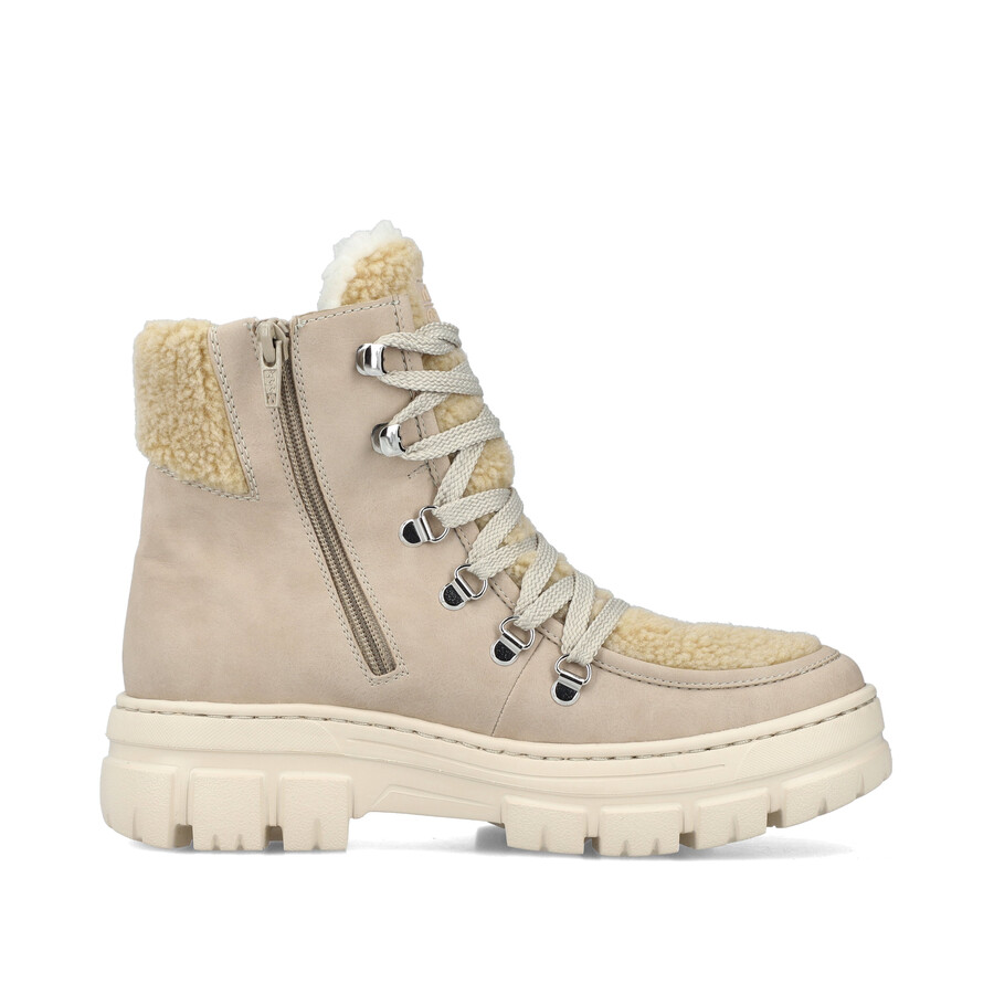 stivali beige con cerniera per donna rieker z7430-62