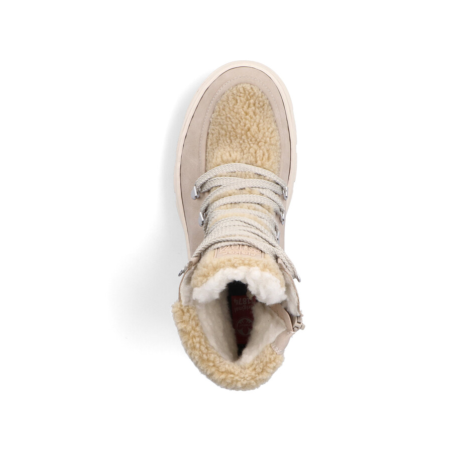 stivali beige con cerniera per donna rieker z7430-62