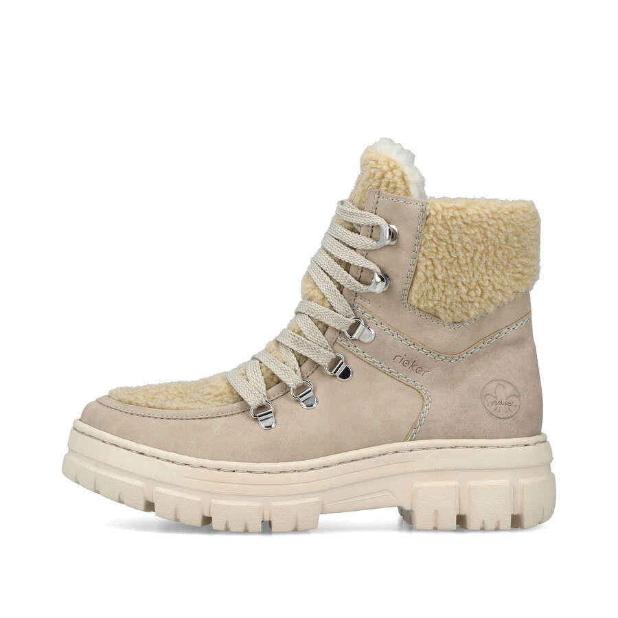 stivali beige con cerniera per donna rieker z7430-62