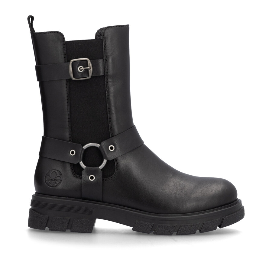 stivali neri con cerniera per donna rieker z9177-00