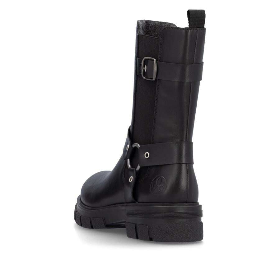 stivali neri con cerniera per donna rieker z9177-00