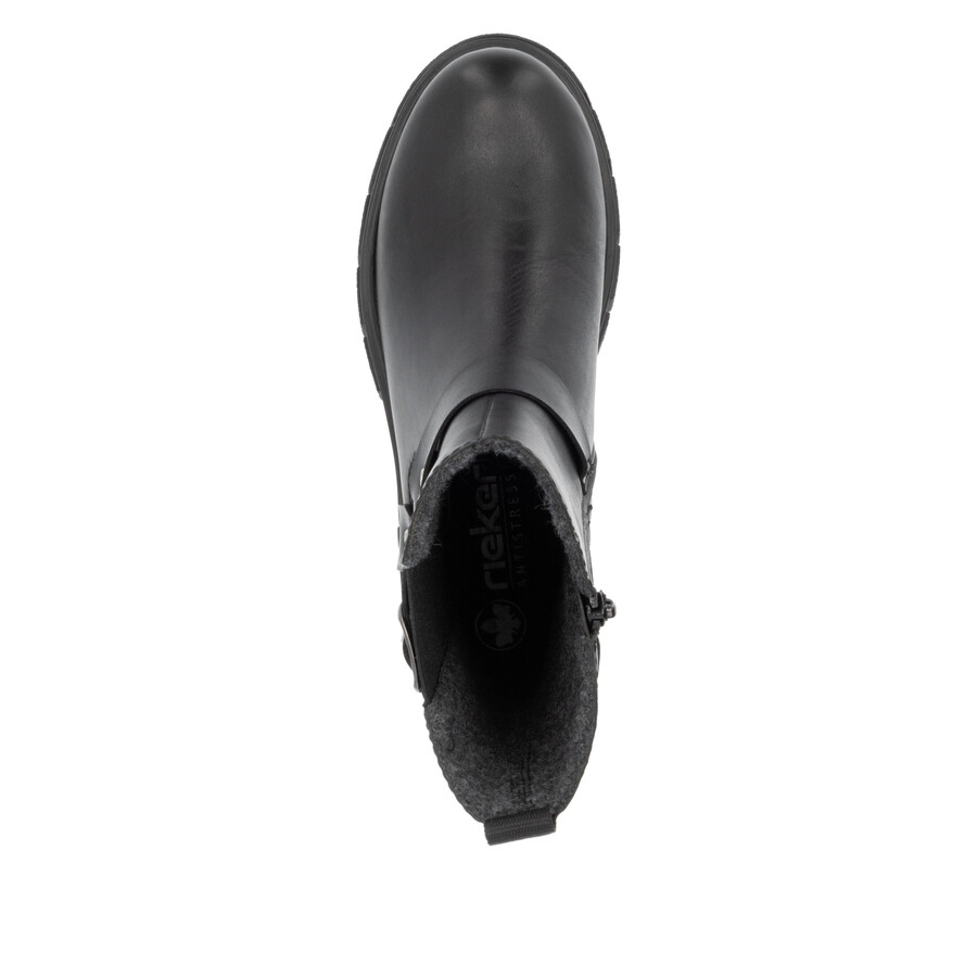 stivali neri con cerniera per donna rieker z9177-00