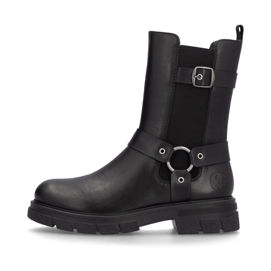 stivali neri con cerniera per donna rieker z9177-00