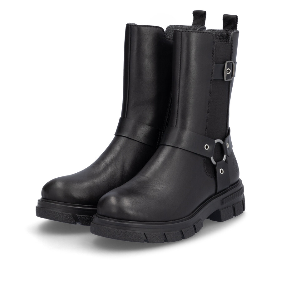 stivali neri con cerniera per donna rieker z9177-00