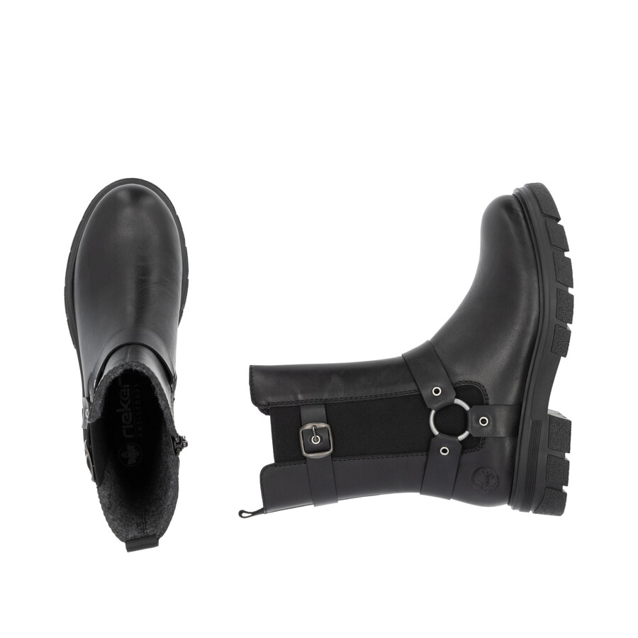 stivali neri con cerniera per donna rieker z9177-00