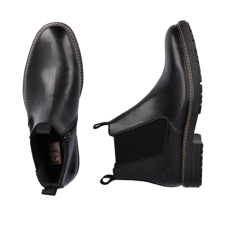 stivali neri con cerniera per uomo rieker 33180-00