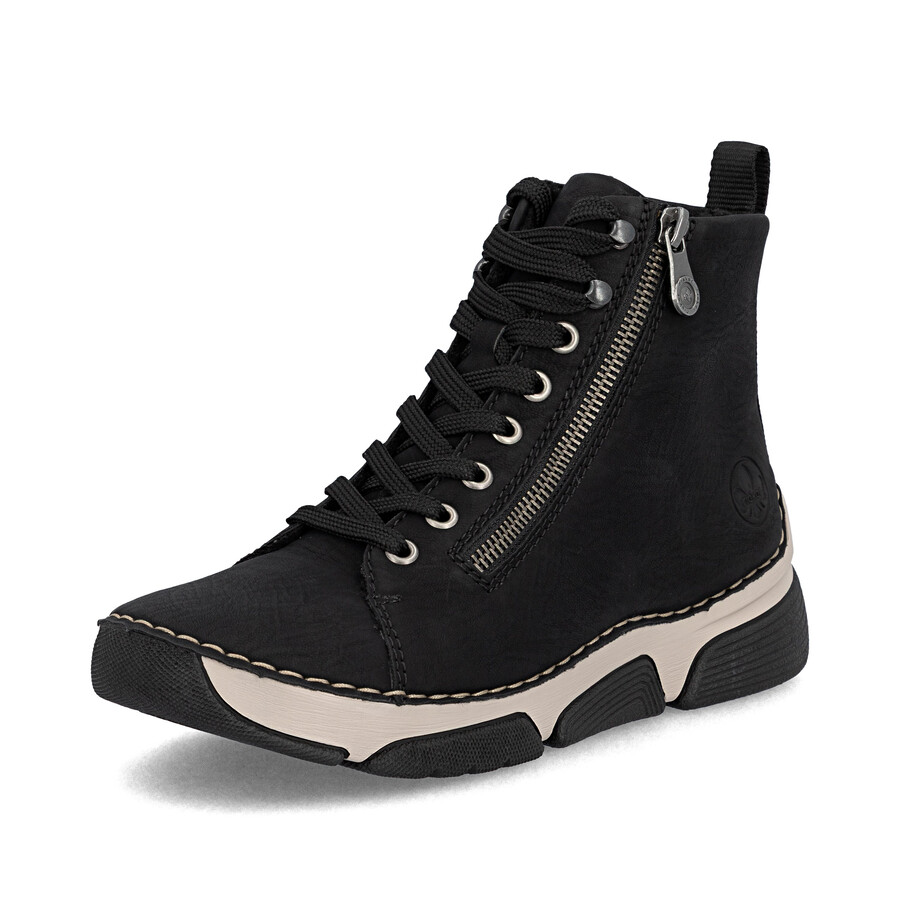 stivali neri con cerniera per donna rieker 45920-01