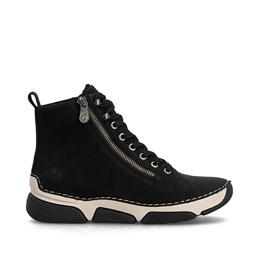 stivali neri con cerniera per donna rieker 45920-01