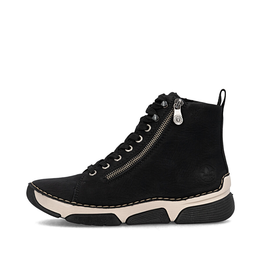 stivali neri con cerniera per donna rieker 45920-01