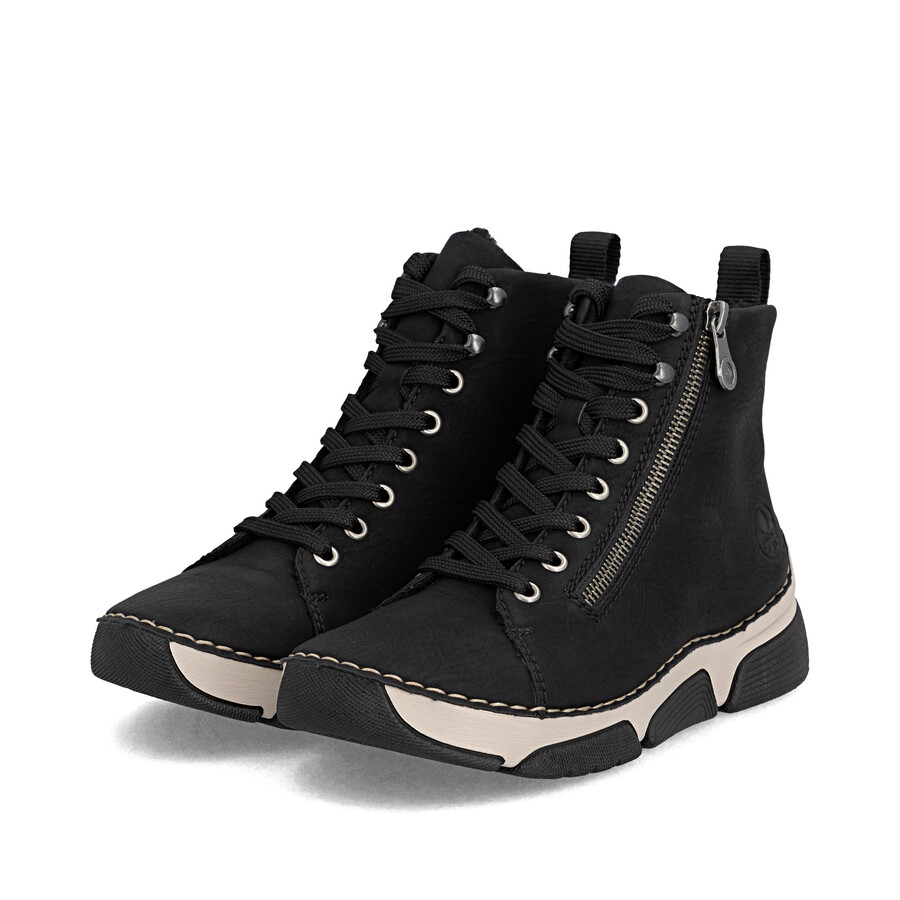 stivali neri con cerniera per donna rieker 45920-01