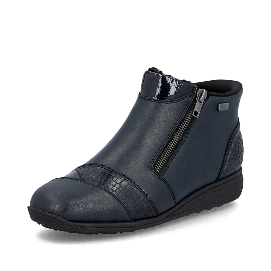 stivali con cerniera blu da donna rieker 47254-14