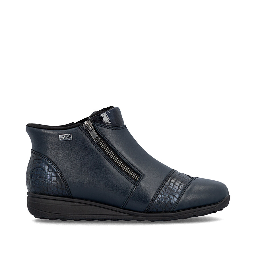 stivali con cerniera blu da donna rieker 47254-14