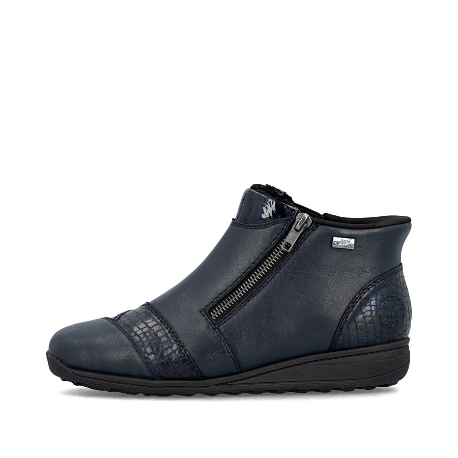 stivali con cerniera blu da donna rieker 47254-14
