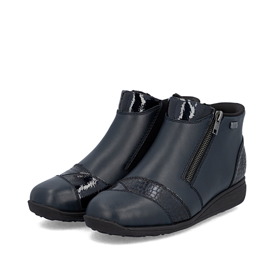 stivali con cerniera blu da donna rieker 47254-14