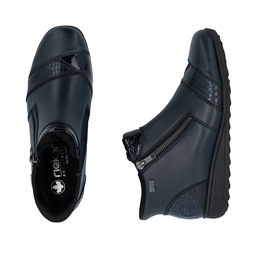 stivali con cerniera blu da donna rieker 47254-14