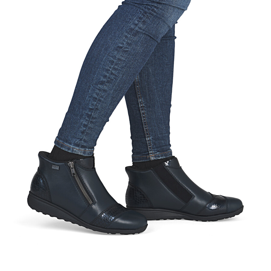 stivali con cerniera blu da donna rieker 47254-14