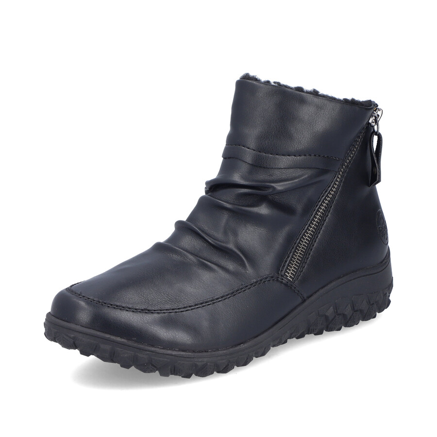 stivali neri con cerniera per donna rieker 59585-01