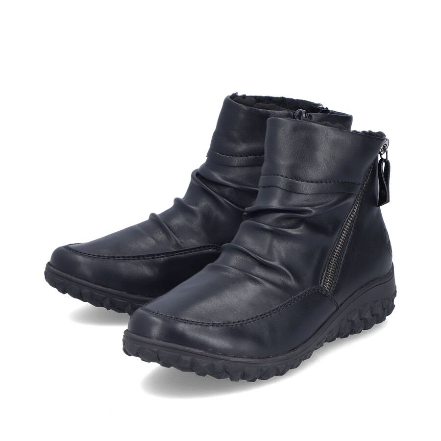 stivali neri con cerniera per donna rieker 59585-01