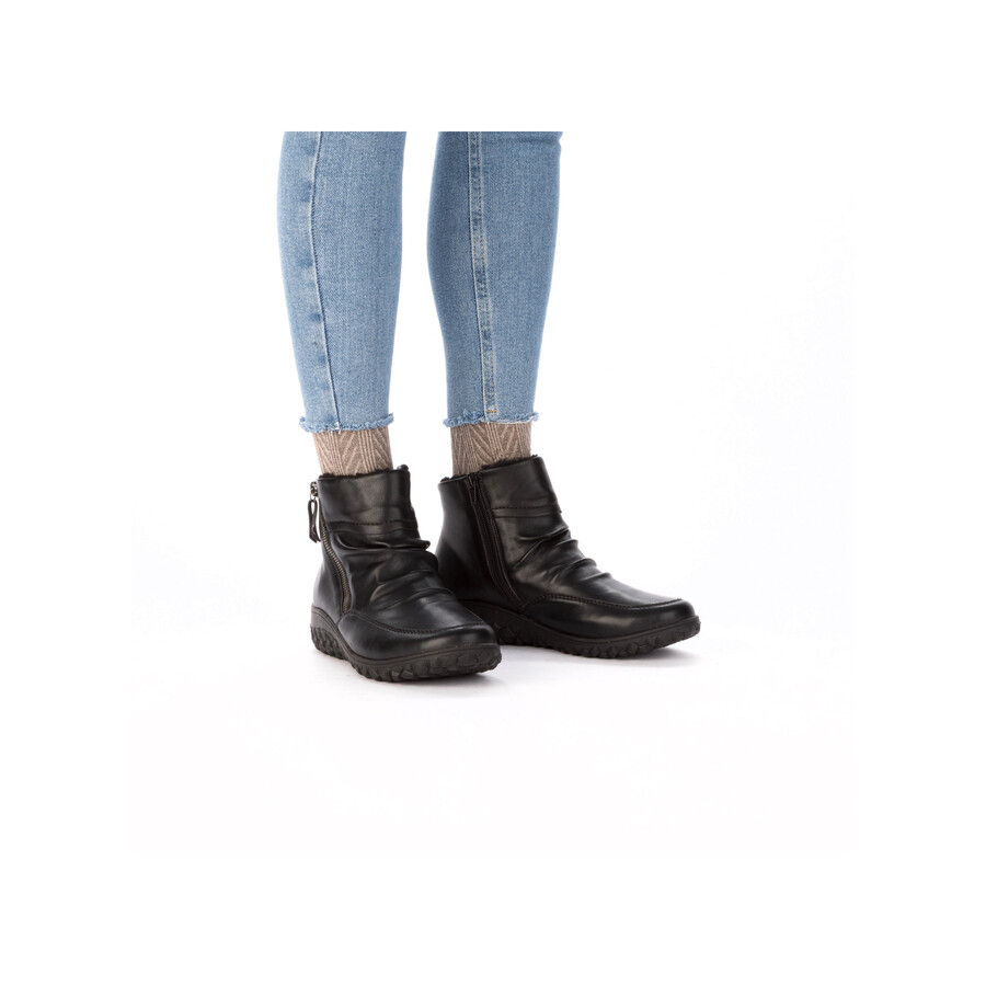 stivali neri con cerniera per donna rieker 59585-01