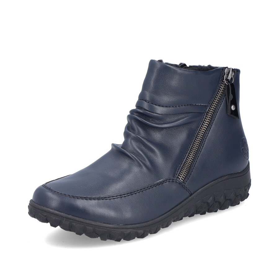 stivali con cerniera blu da donna rieker 59585-14