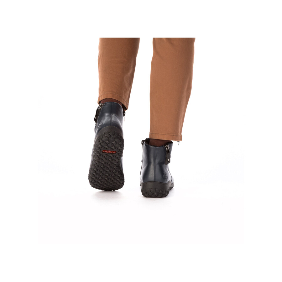 stivali con cerniera blu da donna rieker 59585-14