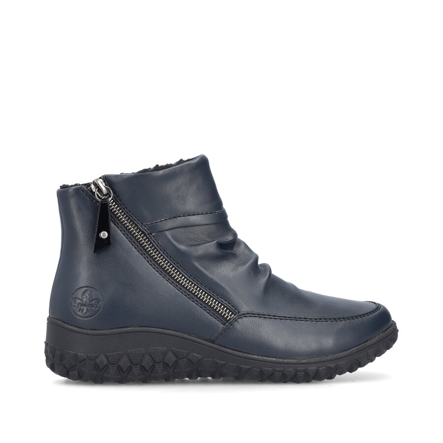 stivali con cerniera blu da donna rieker 59585-14