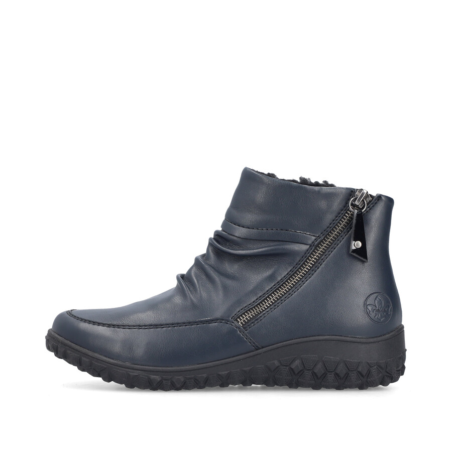 stivali con cerniera blu da donna rieker 59585-14