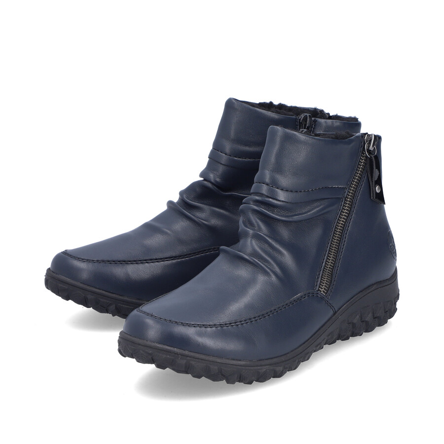 stivali con cerniera blu da donna rieker 59585-14
