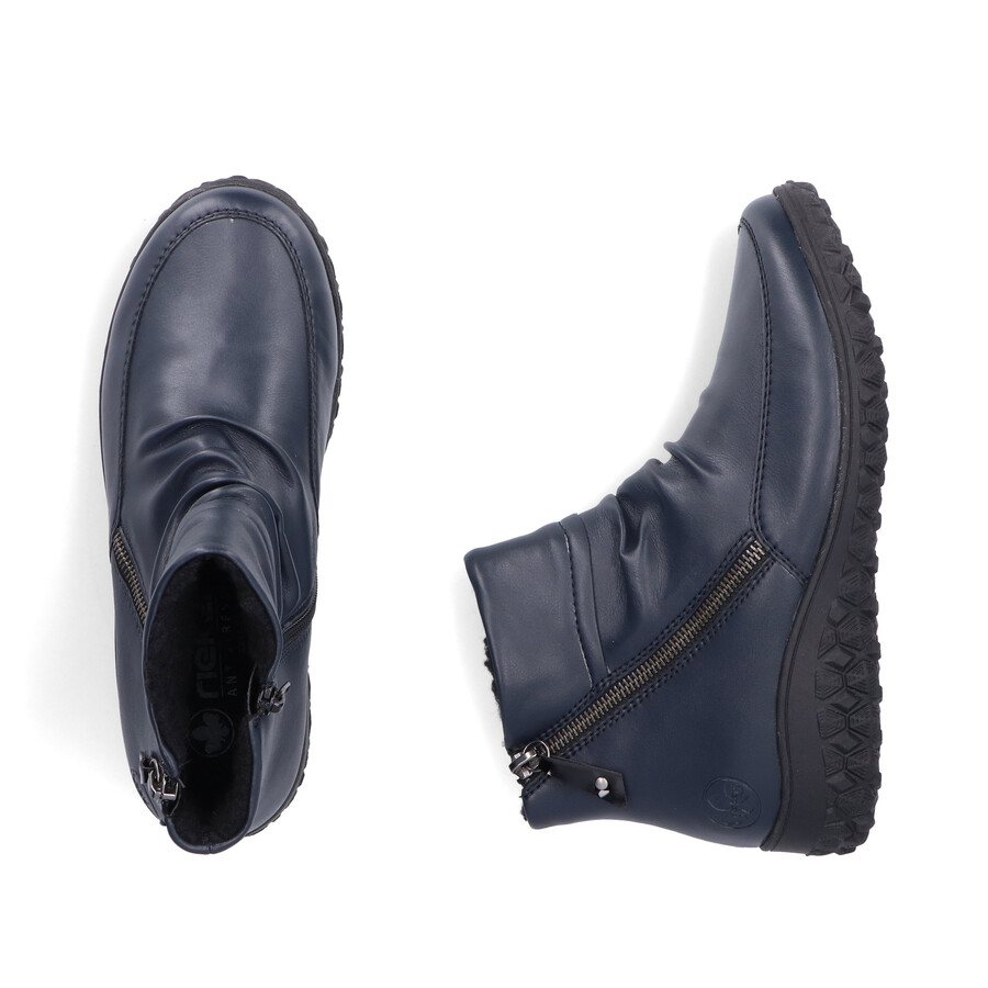 stivali con cerniera blu da donna rieker 59585-14