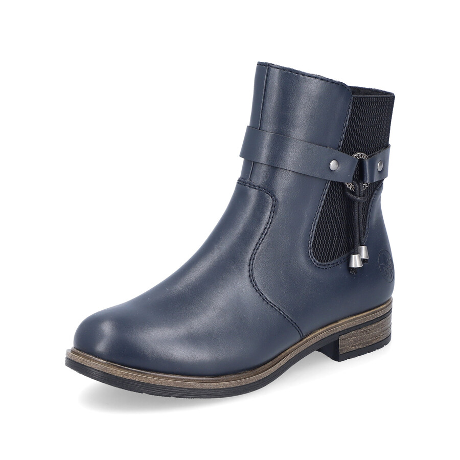 stivali con cerniera blu da donna rieker 72258-14