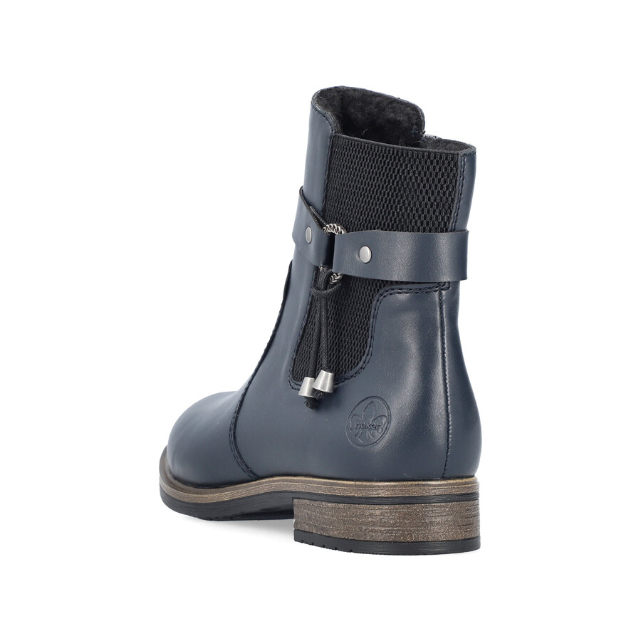 stivali con cerniera blu da donna rieker 72258-14