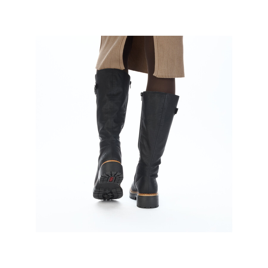 stivali neri con cerniera per donna rieker 72694-00