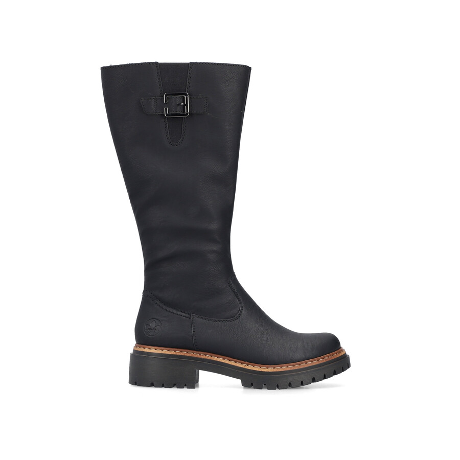 stivali neri con cerniera per donna rieker 72694-00