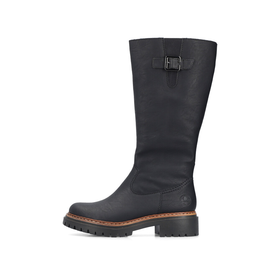 stivali neri con cerniera per donna rieker 72694-00