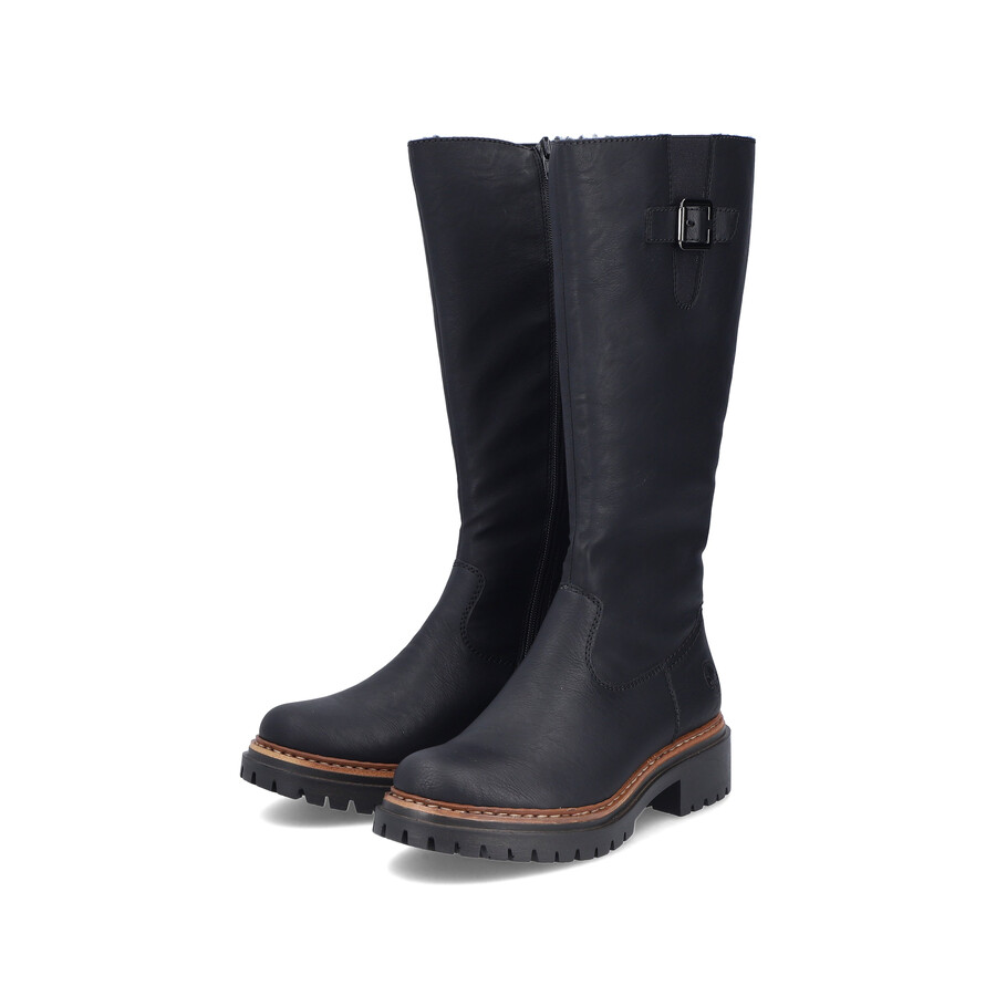 stivali neri con cerniera per donna rieker 72694-00