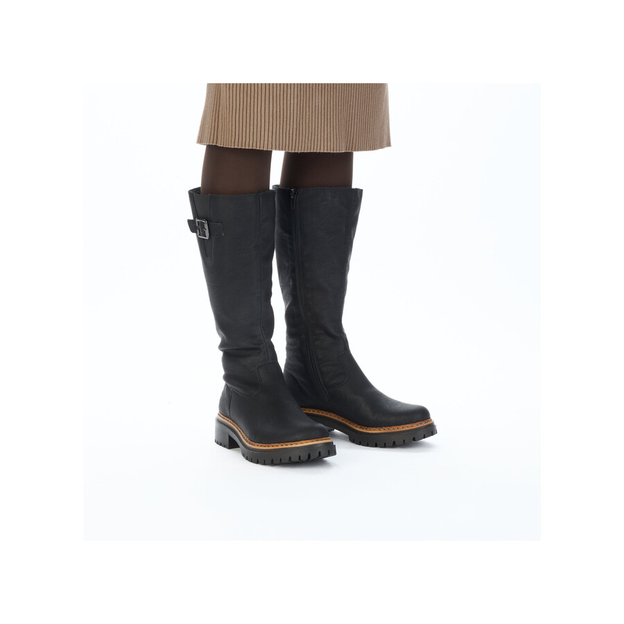 stivali neri con cerniera per donna rieker 72694-00