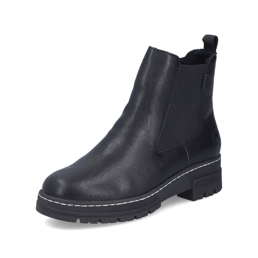 stivali neri con cerniera per donna rieker 73892-00
