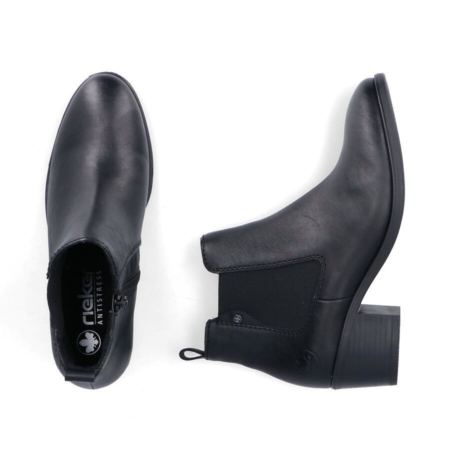 stivali neri con cerniera per donna rieker 73971-00