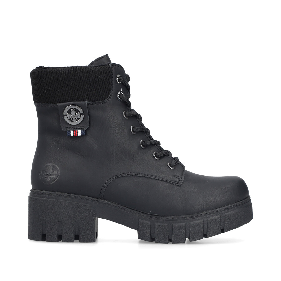 stivali neri con cerniera per donna rieker 74532-00