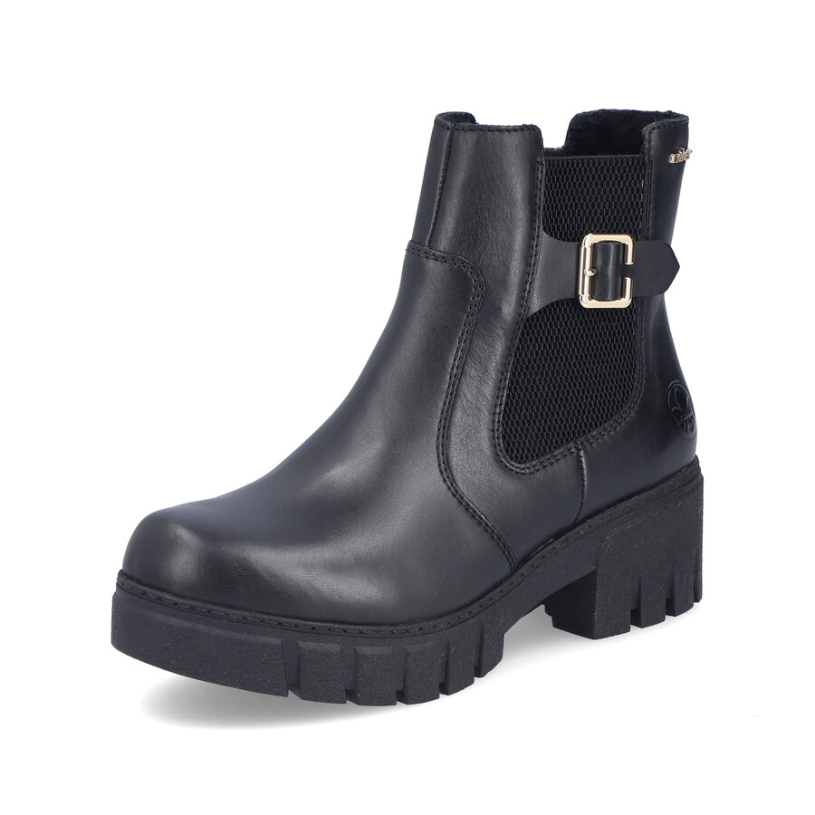 stivali neri con cerniera per donna rieker 74560-00