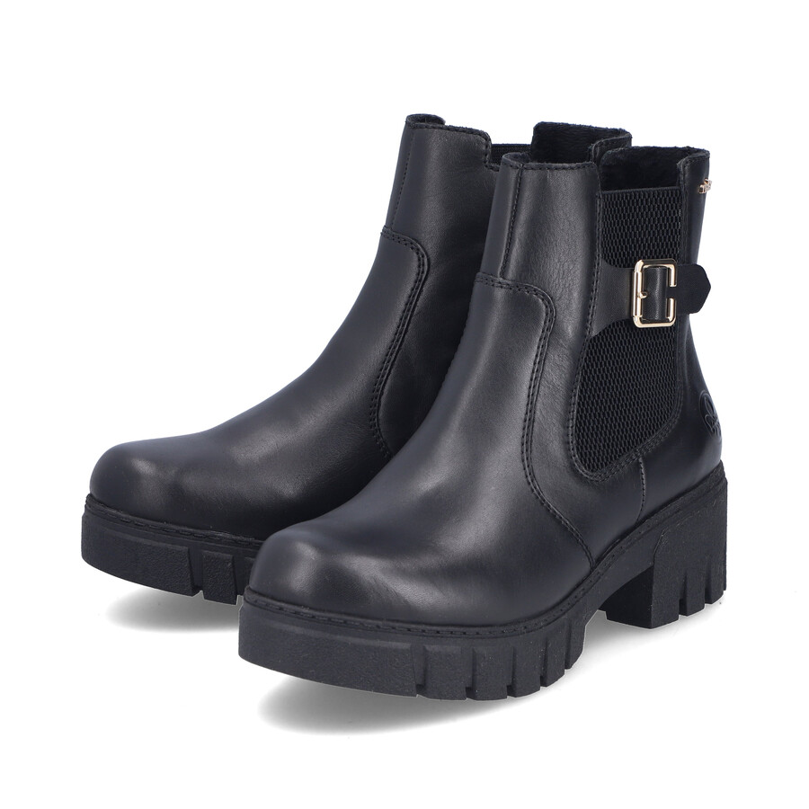 stivali neri con cerniera per donna rieker 74560-00