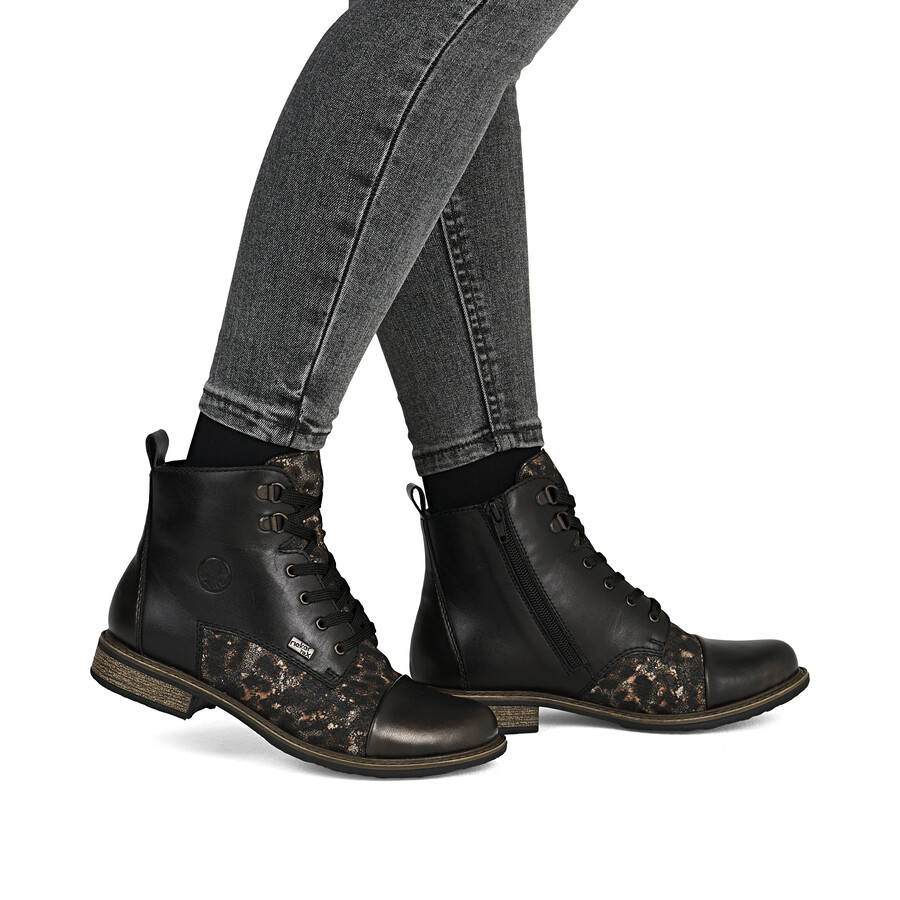 stivali neri con cerniera per donna rieker 74842-00