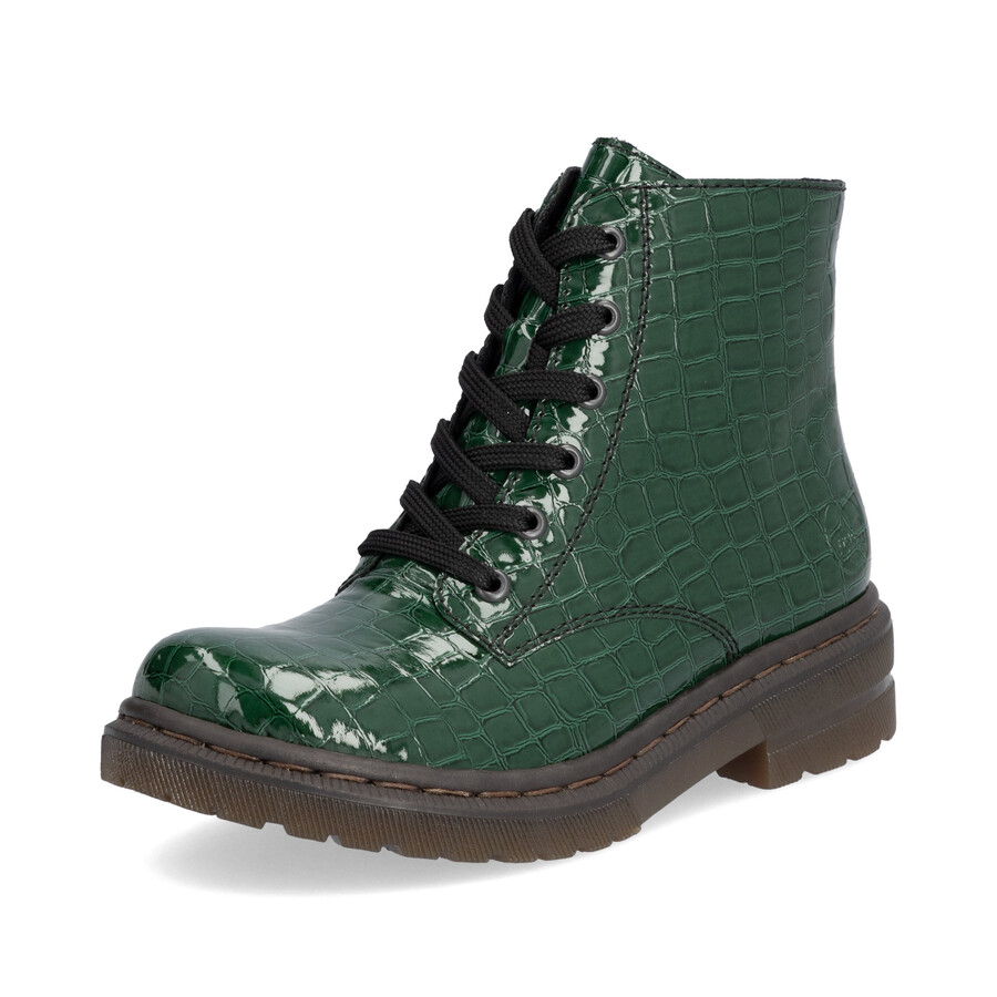 stivali con cerniera verde da donna rieker 78240-54