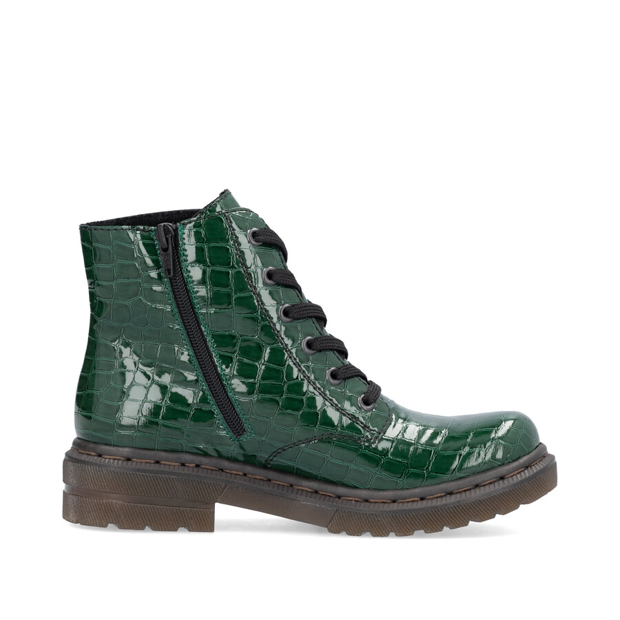 stivali con cerniera verde da donna rieker 78240-54